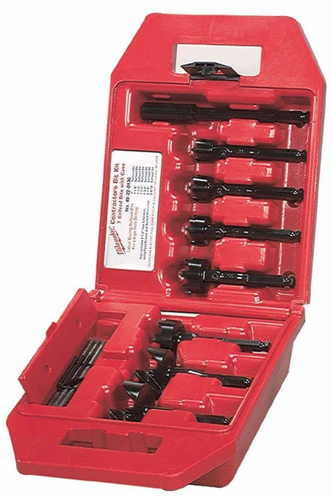 Milwaukee 49-22-0130 CONTRACTORS Selfeed Bit Kit 7-Piece for Wood Drilling Case