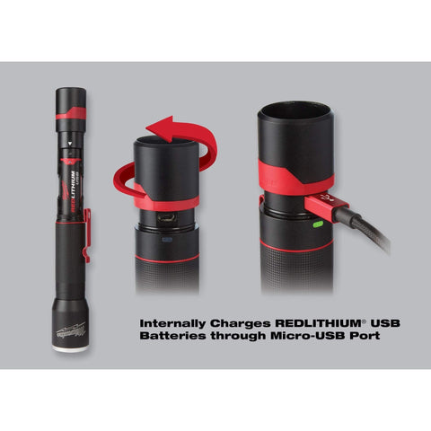 MILWAUKEE'S 2110-21 700-Lumen LED Rechargeable Aluminum Flashlight