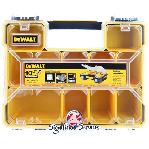 DeWALT DWST14825 Organizer Box Dividers Metal Latch 10-Compartment Case Carrying