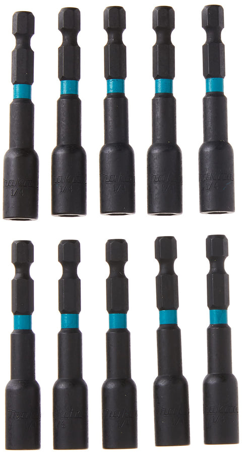 Makita A-97128 Impactx 1/4? x 2-9/16? Magnetic Nut Driver, 10 Pack, Bulk