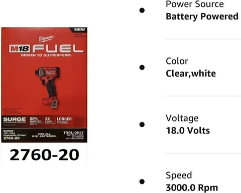 New Milwaukee 2760-20 Fuel Surge Brushless Hydraulic 1/4" Cordless Impact Driver