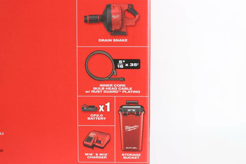 Milwaukee 2772A-21 18-Volt Cordless Fuel Drain Snake with Cable Drive Kit