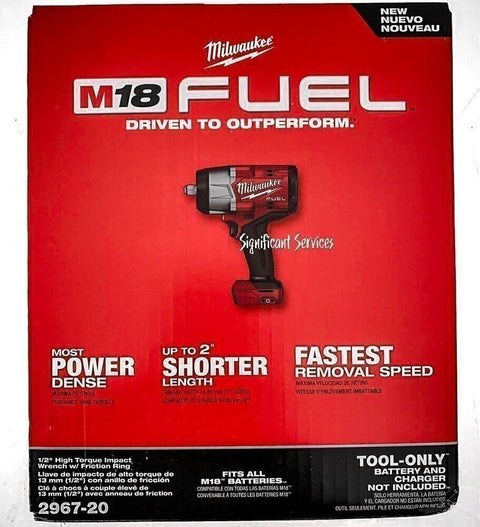 Milwaukee 2967-20 M18 FUEL 18V Li-Ion 1/2" High Torque Impact Wrench 1400 Ft Lbs