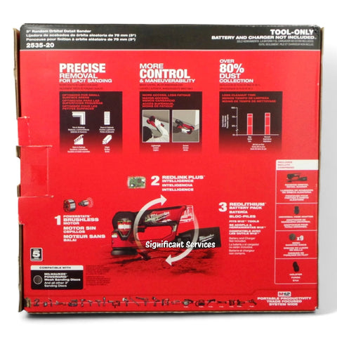 New Milwaukee M12 12V Fuel 3" Cordless Brushless Random Orbital Detail Sander