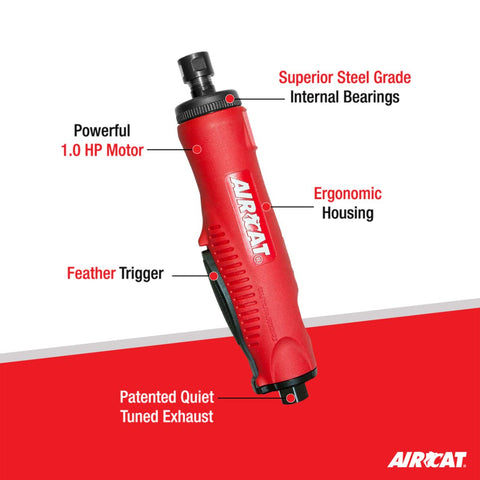 AIRCAT 6260 1.0 HP Composite Straight Die Grinder, 20,000 RPM