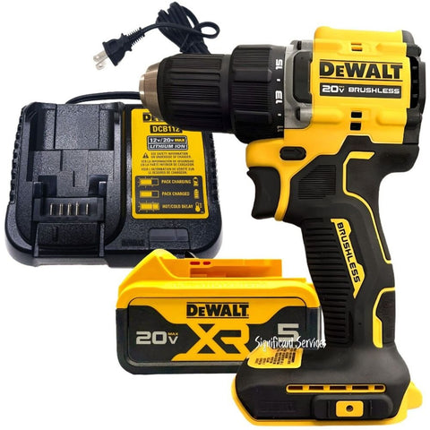 New DeWALT DCD794B 20V MAX ATOMIC Brushless 1/2 Drill Driver 5.0 Ah Battery Kit