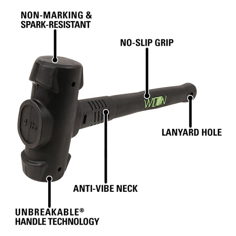 Wilton B.a.s.h 55416 4lb Unbreakable Head Bash Sledge Hammer Dead Blow Wil-55416