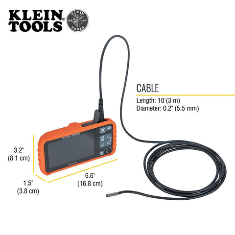 Klein ET17 Utility Borescope 5.5mm 9.8 ft Waterproof Gooseneck Inspection Camera