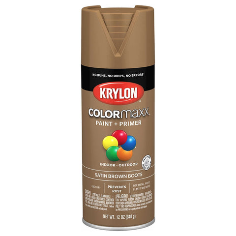 Krylon K05559007 Colormaxx Spray-Paints, Aerosol, Brown Boots 12 Ounce (Pack of 1)