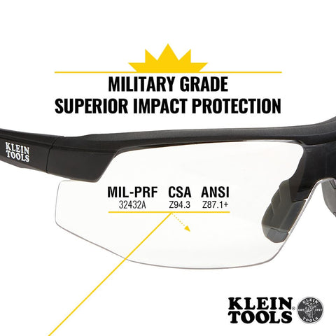 KLEIN TOOLS 60159 Semi Frame Safety Glasses, Clear Lens