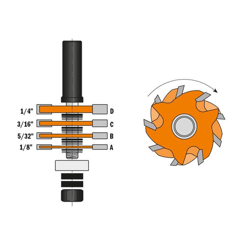 CMT Orange Tools 800.506.11 Slot Cutter Set - 1-7/8" Diameter, 3-3/16" Length
