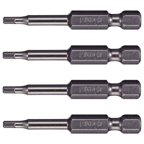 VEGA 5/16" Hex Power Bits. Professional Grade ¼ Inch Hex Shank 5/16", 2 Inch Power Bits. 150H2064A-4 (Pack of 4)