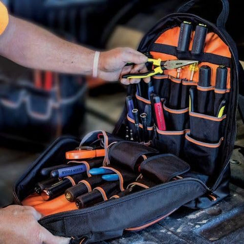 Klein Tools 55475 Tool Bag Backpack, Heavy Duty Tradesman Pro Organizer with 35 Pockets for Hand Tools and Gear