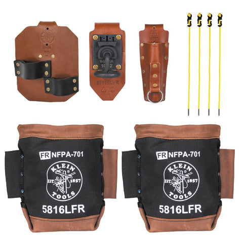 Klein Tools 5800HRN Tool Holder Set for Iron Worker Tools, Spud Wrench, Connecting Bar, Bull Pin Holders, Tension Straps, Bolt Bags