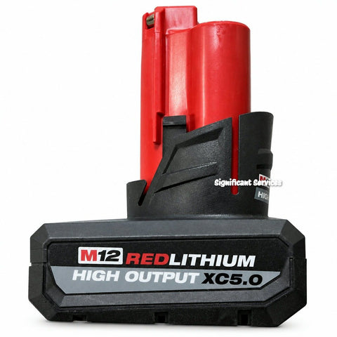 Milwaukee 48-11-2450 M12 12V REDLITHIUM High Output 5.0Ah Li-Ion Battery Pack