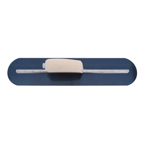 MARSHALLTOWN MXS75BFR Fully Rounded Concrete Finishing Trowel, Blue Steel Blade, Wood Handle, 18 x 3, Made in The USA