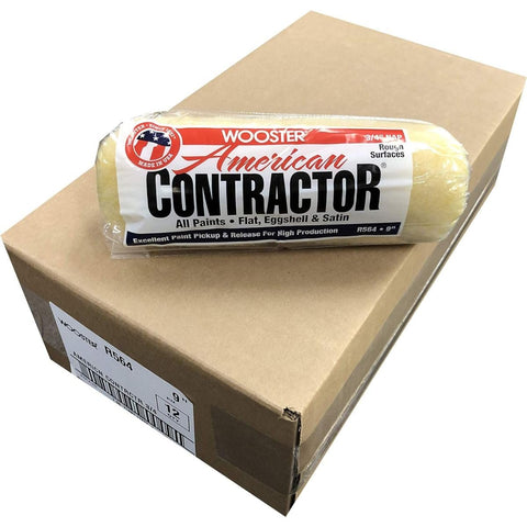 Wooster Brush R564 9 inch American Contractor 3/4 inch Nap Paint Roller - Pack o