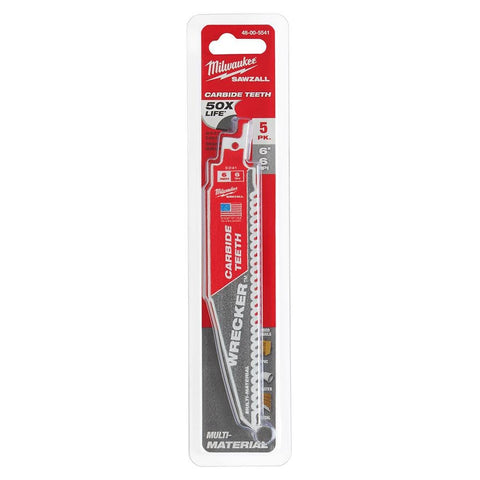 Milwaukee Electric - 6IN 6 TPI Wrecker SAWZALL Blade 5PK