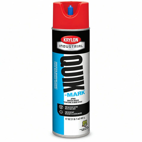 Krylon A03911004 QUIK MARK Inverted Marking Paint APWA Brilliant Red 12PK