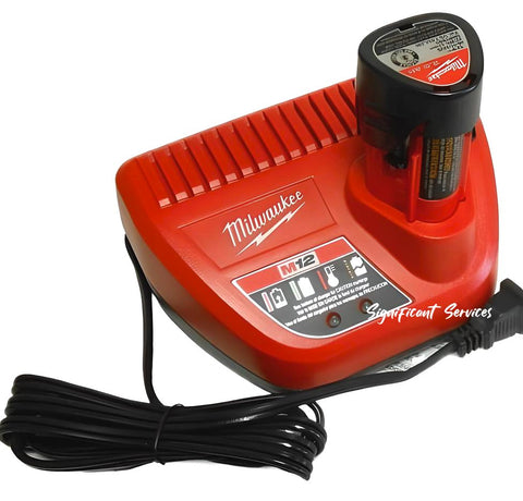 Milwaukee M12 12V Li-Ion Battery Charger Kit 48-11-2420 48-59-2401
