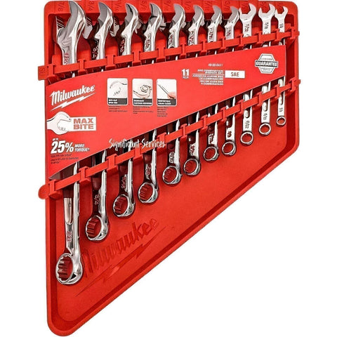 Milwaukee 48-22-9411 11PC SAE Combination Wrench Set Durable Metric Hand Tools