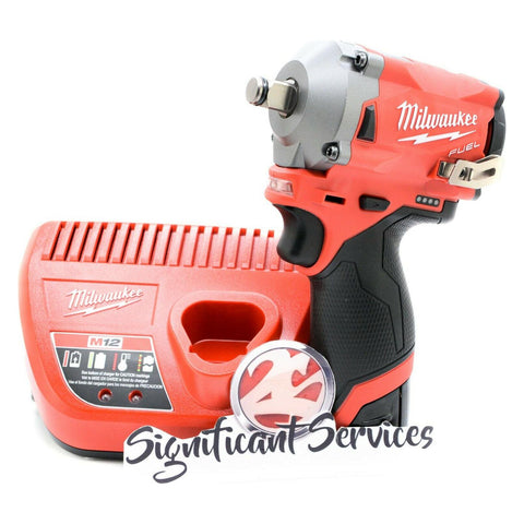 Milwaukee 2555-20 M12 FUEL Stubby Cordless 1/2" Impact Wrench 1.5 Ah Battery Kit