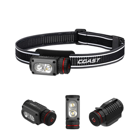 Coast WPH10R LED Headlamp 1000 Lumen IP67 Waterproof Magnetic Tail Red Light