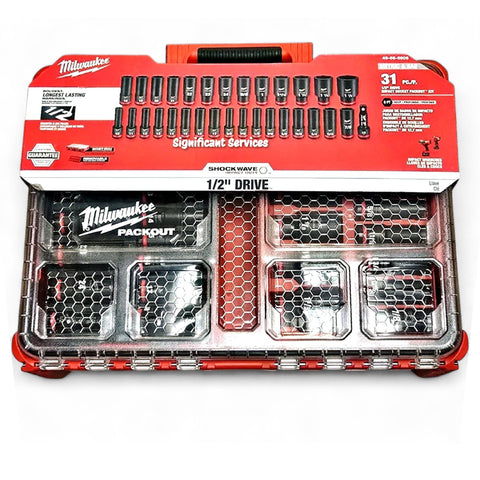 Milwaukee 49-66-6806 SHOCKWAVE Impact Duty Socket 1/2” Dr 31PC PACKOUT Set