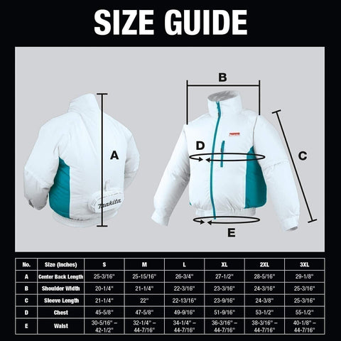 Makita DFJ201ZL 18V LXT Lithium-Ion Cordless Fan Jacket, Large
