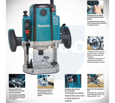 Makita RP2301FC 3-1/4 HP* Plunge Router, with Variable Speed