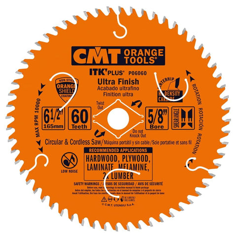 CMT ORANGE TOOLS P06060 ITK FINE FINISH BLADE HW inch6-1/2x60T ATB...