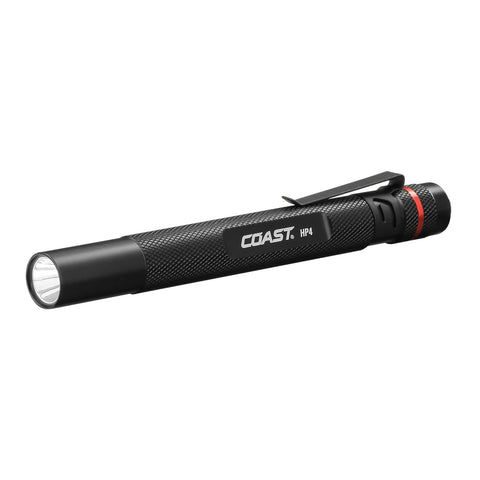 Coast HP4 Black LED Penlight 100 Lumens Bulls-Eye Spot Beam Batteries Included