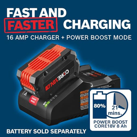 BOSCH GAL18V-160C 18V Hell-ion Connected-Ready Lithium-Ion 16 Amp Battery Turbo Charger with Power Boost