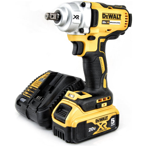 DeWALT DCF894B 20V MAX XR Brushless Cordless Mid-Range ½" Hog Ring Impact Wrench with 5 AH Battery and Charger KIT