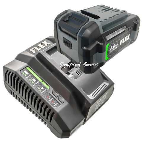 New FLEX 24V Li-Ion Starter Kit with 5.0Ah Battery 160W Fast Charger FX0411-1C