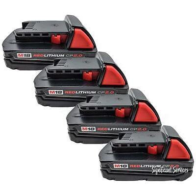 Milwaukee 48-11-1820 REDLITHIUM M18 18V 2.0 Ah Compact Battery (4 Pack)