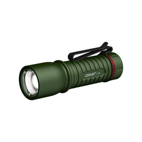 Coast XT7R Rechargeable LED Flashlight 1500 Lumen Magnetic Slide Focus Green