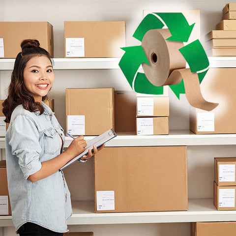 CURBY IPG Water-Activated Tape, 2.83" x 100M Refill Roll (4-Pack), Tan (CBIWAT)