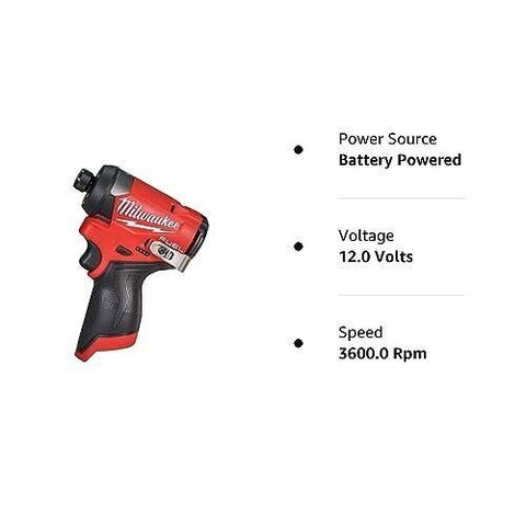 Milwaukee 3453-20 M12 FUEL 1/4" Hex Brushless Cordless Impact Driver 12V 4-Mode