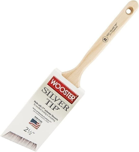 Wooster Brush 5221-2 1/2 Silver Tip 2 1/2 Inch Angle Sash Paintbrush 6 Pack