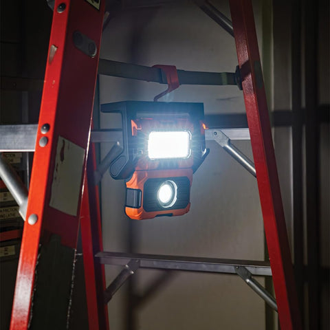 KLEIN TOOLS 56417 Rechargeable LED Work Light, 3000-Lumens, Portable Magnetic Work Light with 6 Modes, 360-Degree Rotation, Compatible with MODbox Rail System