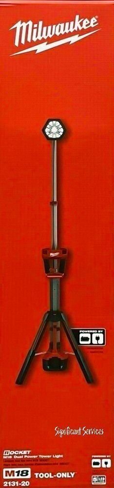 Milwaukee 2131-20 M18 18V Li-Ion Cordless Rocket Dual Power Tower Light