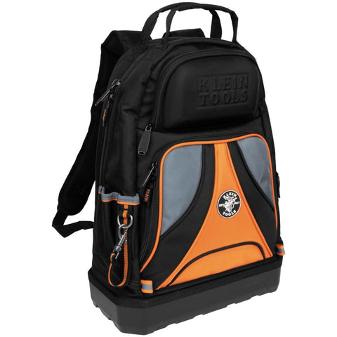 Klein Tools 55421BP-14 Tool Backpack Bag, 39 Pockets, Black/Orange/Gray