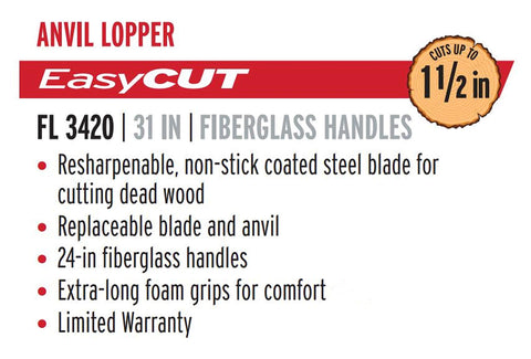 Corona FL 3420 Compound Action Anvil Lopper 32" 1-1/2" Cut