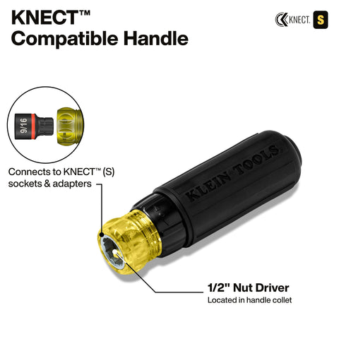 Klein Tools 32500HDRT KNECT Ratcheting Screwdriver, Multi-Bit Screwdriver/Nut Driver, Impact Rated 11-in-1 Tool with Phillips, Slotted, Square and Torx Tips