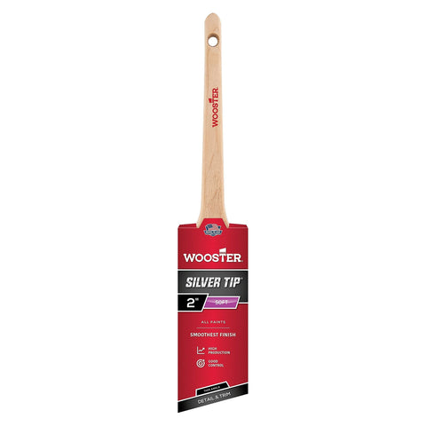 Wooster Brush Company 5224 2 Silver Tip Thin Angle Sash, 2-Inch, 2 Inch, Assorted - SET 4, White,silver, 4 SET