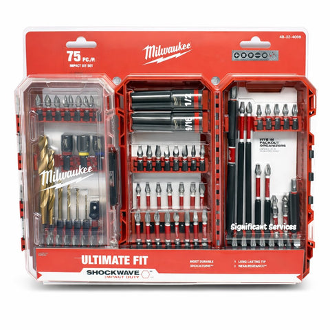 Milwaukee 48-32-4098 Shockwave 75 Pc Drill Drive Bit Set 1/4" Hex Shank PACKOUT