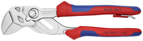 KNIPEX Tools 8605180TBKA Pliers Wrench, Multi-Component Tethered Attachment