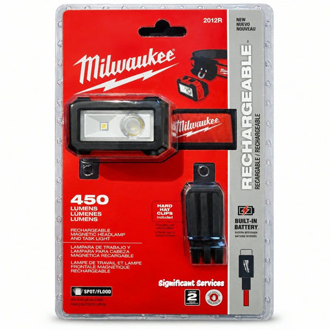 Milwaukee 2012R Rechargeable LED Magnetic Work Task Light 2 ft Heavy Duty Cable