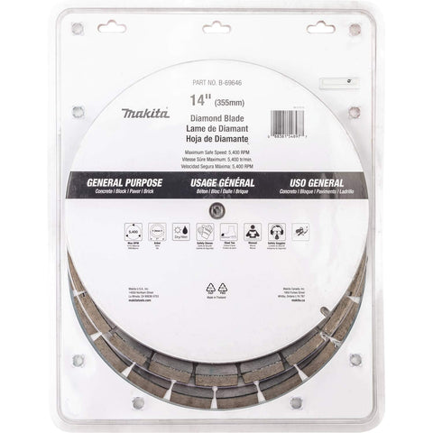 Makita B-69646 14" Diamond Blade, Segmented, General Purpose, Contractor 3/Pk